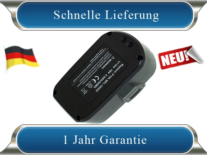 18V 3000mAh Li-ion Akku für Ryobi ONE+ P102 P107 P108 RB18L40 BID-1801M