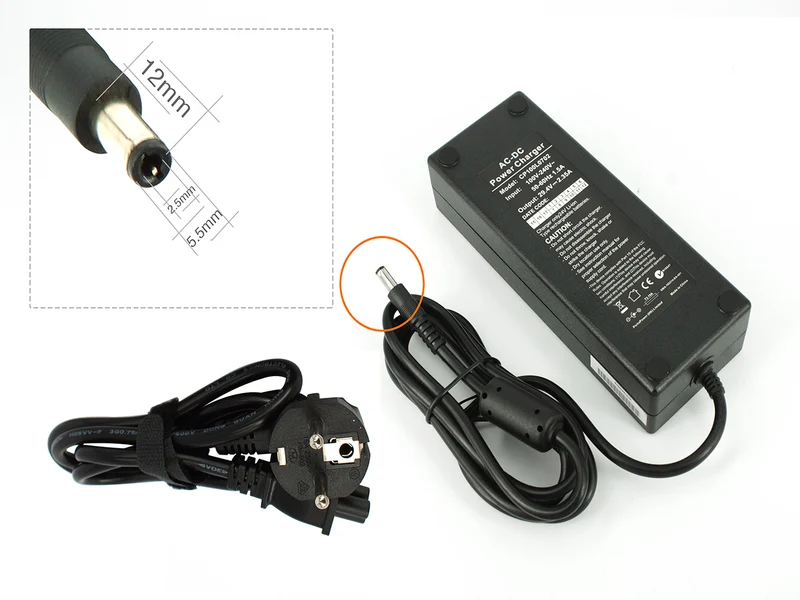 Hochwertiges E-Bike Ladegerät 24V 2,35A für Akkus von Phylion (DC 5,5 × 2,5mm)