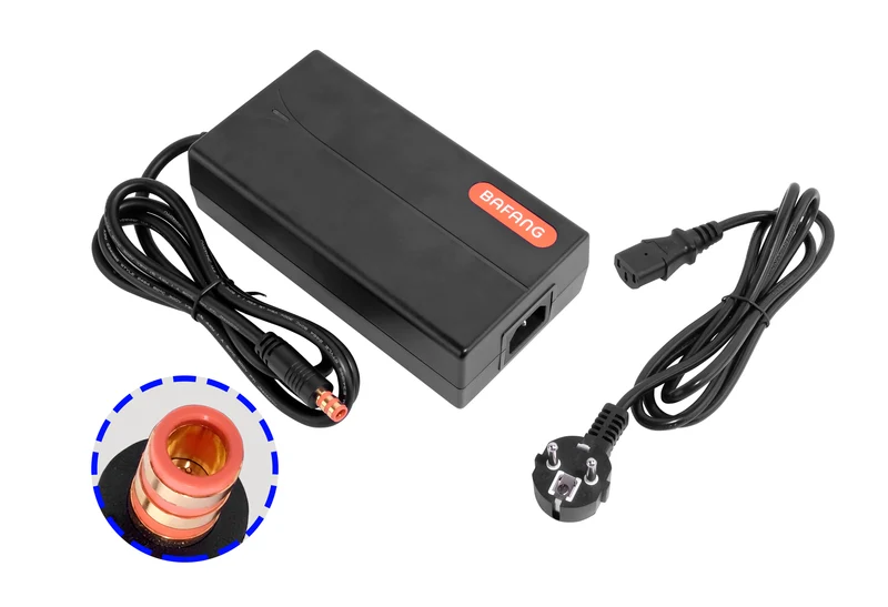 Original 49,2V/2A Bafang Ladegerät passend für Bafang E-Bike Akku, mit orangem Bafang Hohlstecker