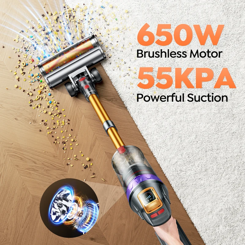 【Flash Sale】Buture VC90 Cordless Stick Vacuum Cleaner | 650W 55KPA