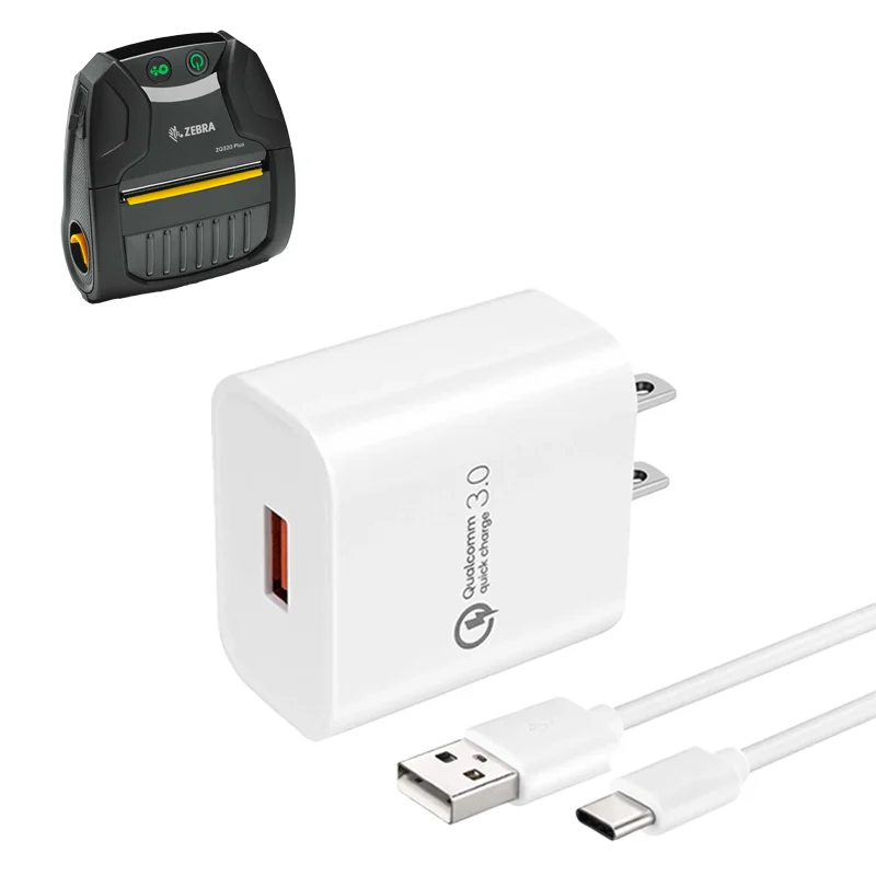 Câble de charge et adaptateur secteur pour imprimante mobile Zebra