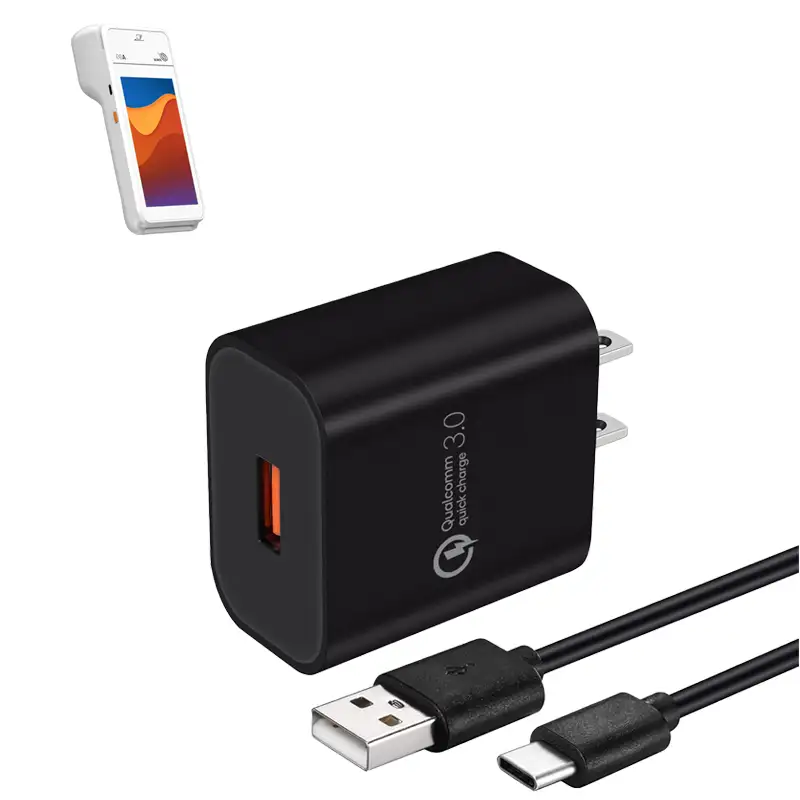 Adaptateur de charge murale avec câble USB-A vers C pour terminaux PAX POS