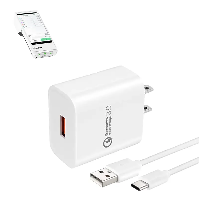 Chargeur mural avec câble USB-C pour terminal portable Clover Flex POS | Agoz