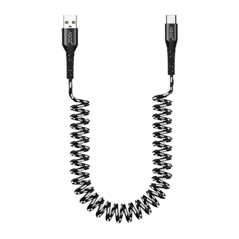 Câble USB-C enroulé à charge rapide pour zones de travail partagées Zebra | Agoz