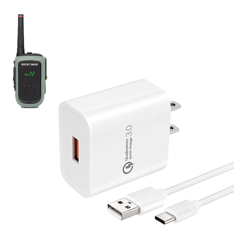 Chargeur mural et câble USB-C pour radio Rocky Talkie