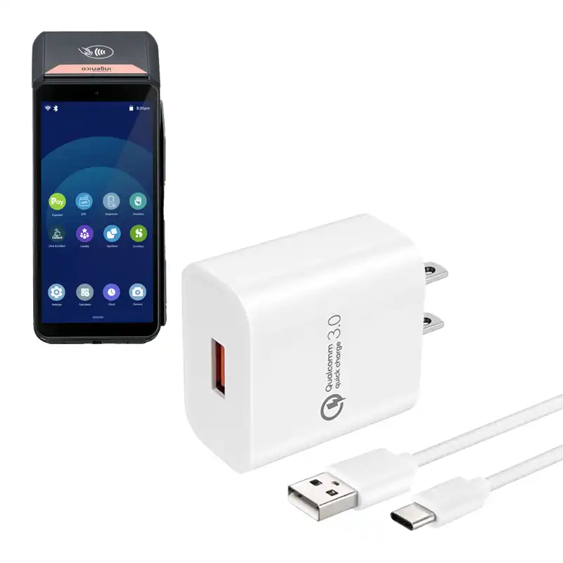 Chargeur mural et câble USB-C pour terminal de paiement mobile Ingenico