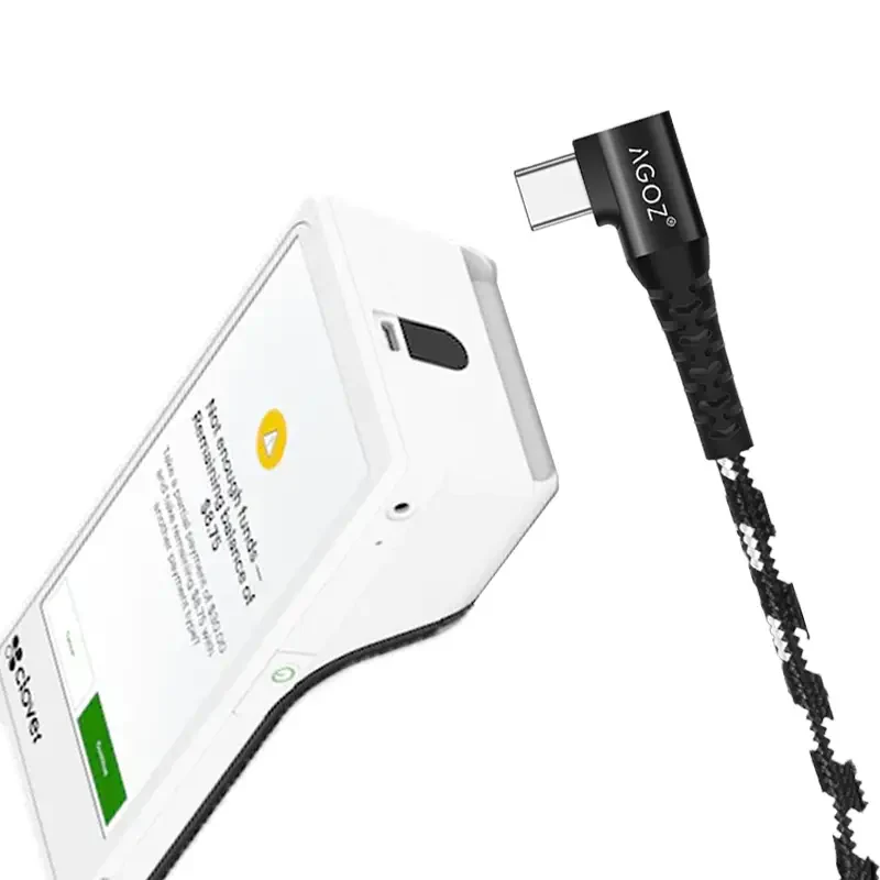 Câble USB-C à 90 degrés Chargeur rapide pour Clover Flex POS