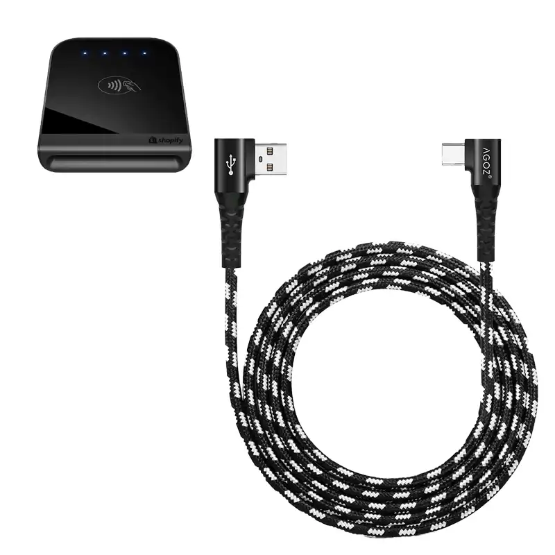 Câble chargeur USB-C 90 degrés pour lecteur de carte Shopify Tap & Chip