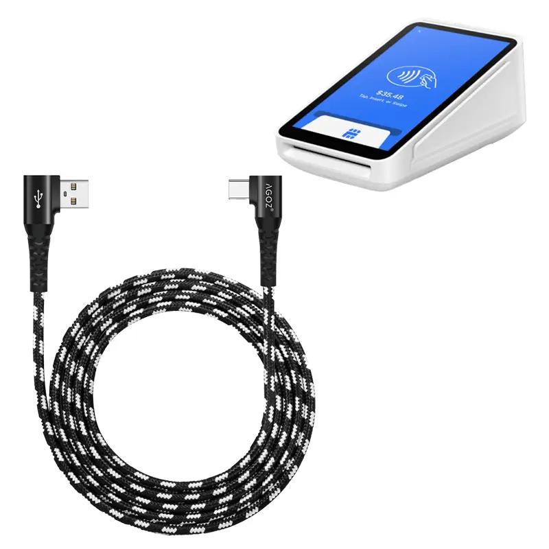 Câble de charge USB Type-C à 90 degrés pour terminal de paiement carré