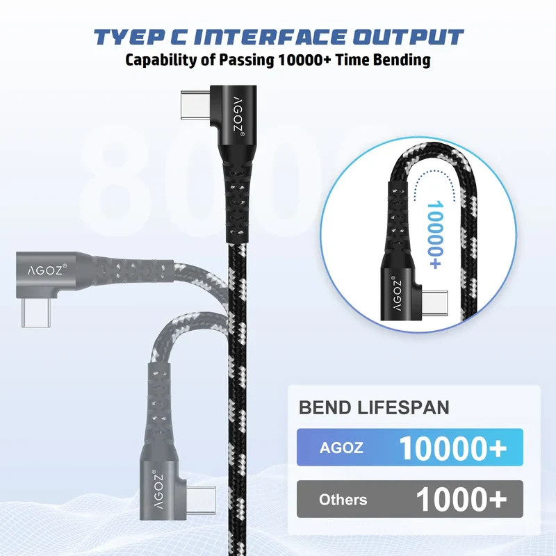 Câble de charge USB Type-C à 90 degrés pour terminal de paiement carré