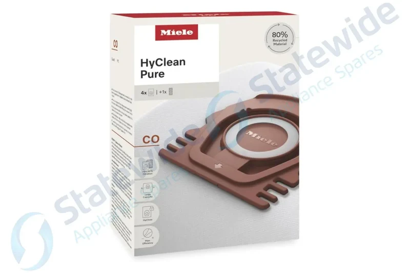 Miele Co Hyclean Pure Vacuum Bags (Brown Clip) (4 Bags/1 Filter)-Genuine
