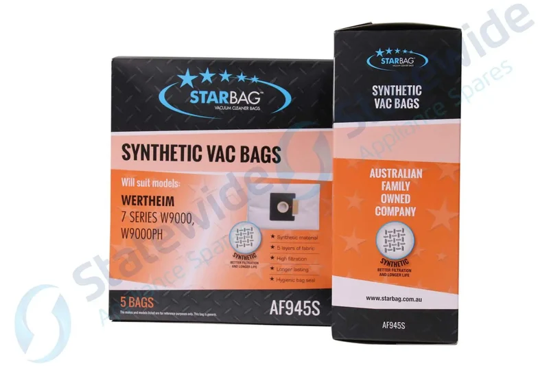 STARBAG WERTHEIM W9000 SYNTHETIC Vacuum BAGS (5 Pack)-NON Genuine