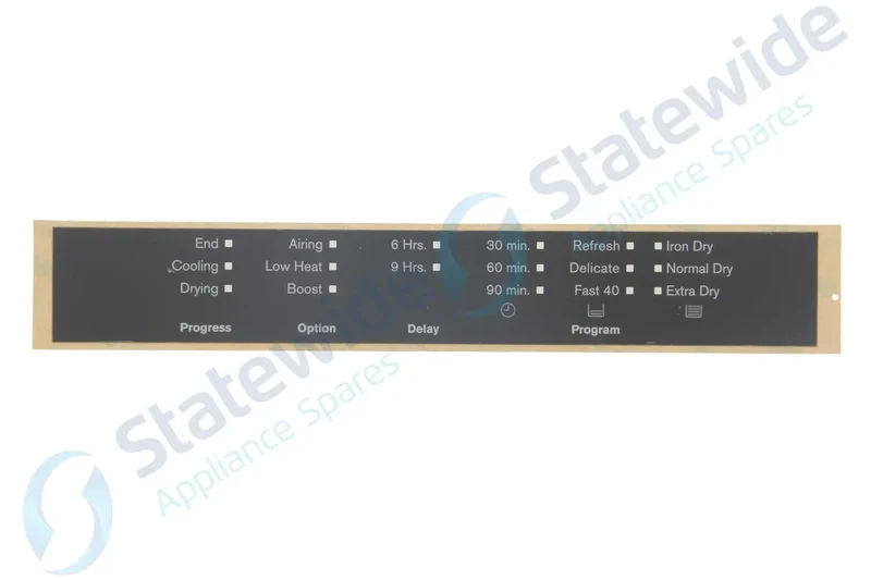 ELECTROLUX Dryer REVERSE DECAL STICKER-EDV5552/6552-Genuine