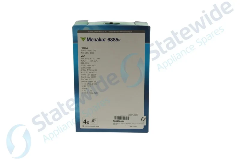 MENALUX VAX 2000/4000 Vacuum PAPER BAGS (4 Pack)-NON Genuine