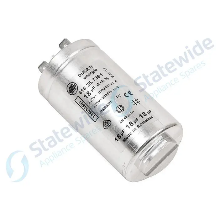 AEG/ELECTROLUX Dryer CAPACITOR 18uF 425V 2 PIN Washer-EDH804U5WB-Genuine
